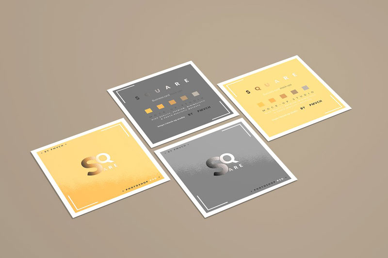 Square Business Card Mockups 4752802