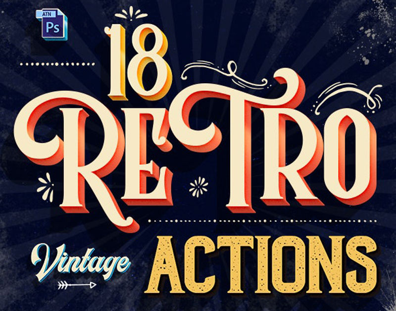Vintage Text Photoshop Action 22770262