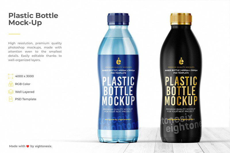 Water Plastic Bottle MockUp Template