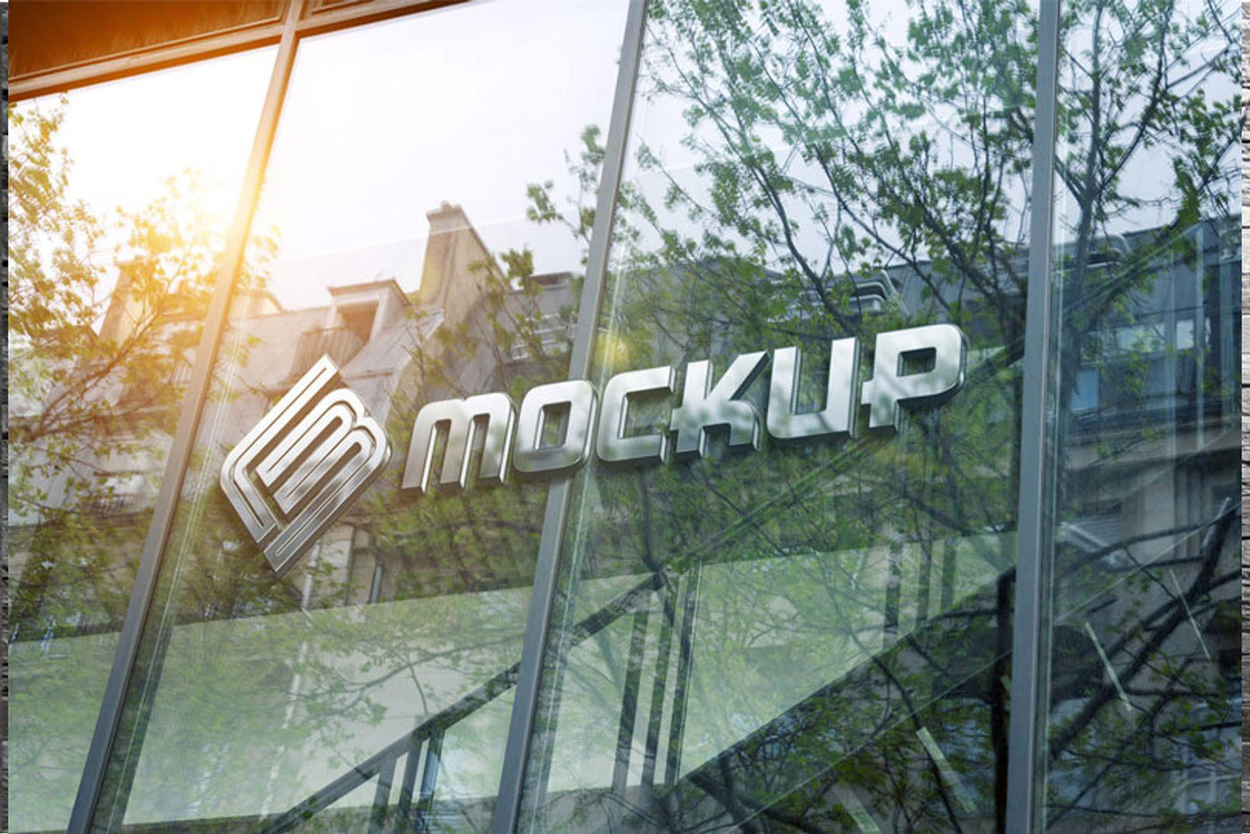 Logo on Glass Window Mockup