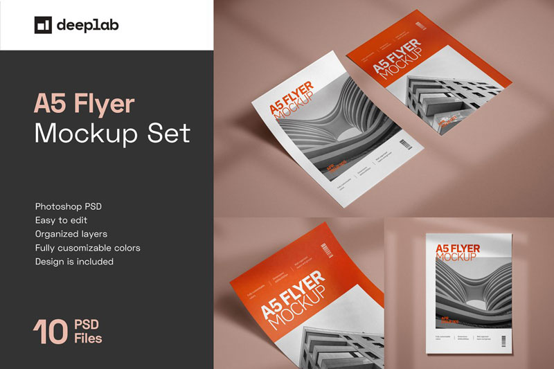 A5 Flyer Mockup Set 4895169