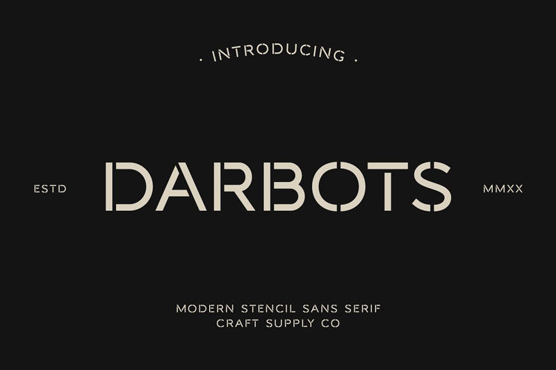 Darbots Modern Stencil Sans Serif 4667773