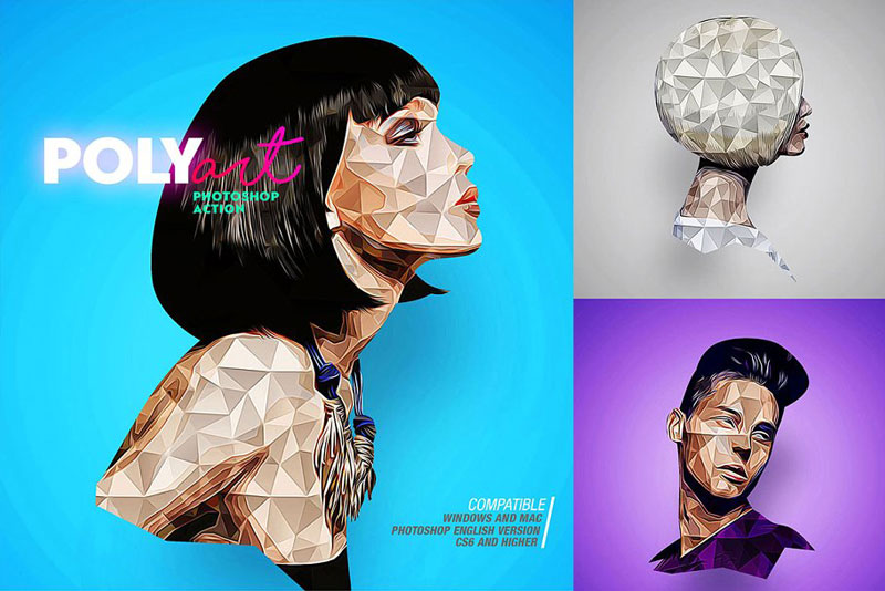 Low Poly Photoshop Action CS6252B 4563925