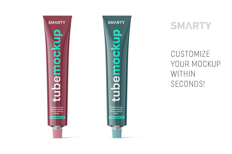 Metallic cosmetic tube mockup 4850651