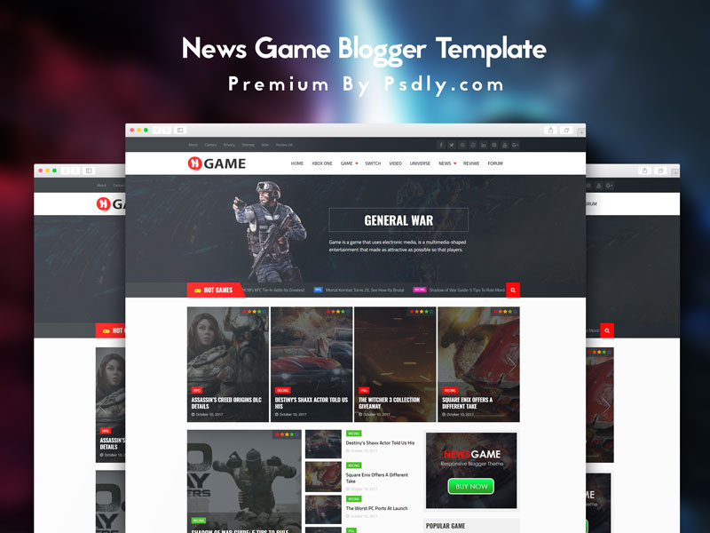 News Game Blogger Template Premium Version Free Download
