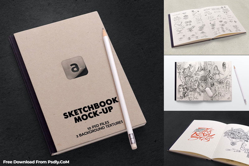 Sketchbook Mock up Free Download