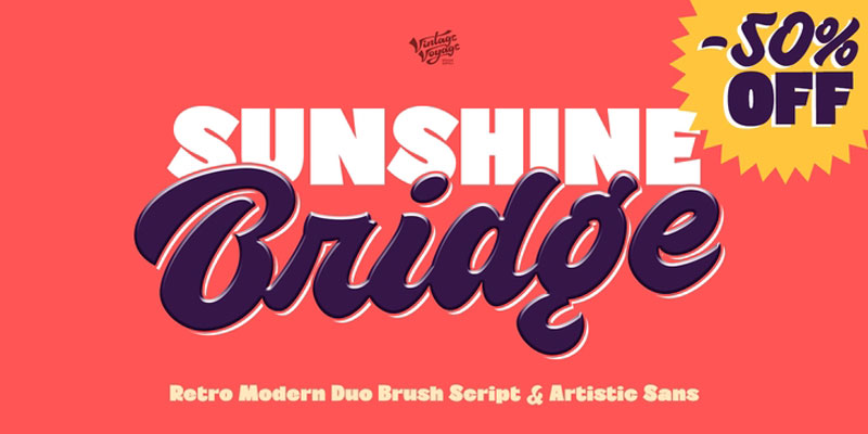 VVDS Sunshine Bridge Font Family 6 Fonts Free