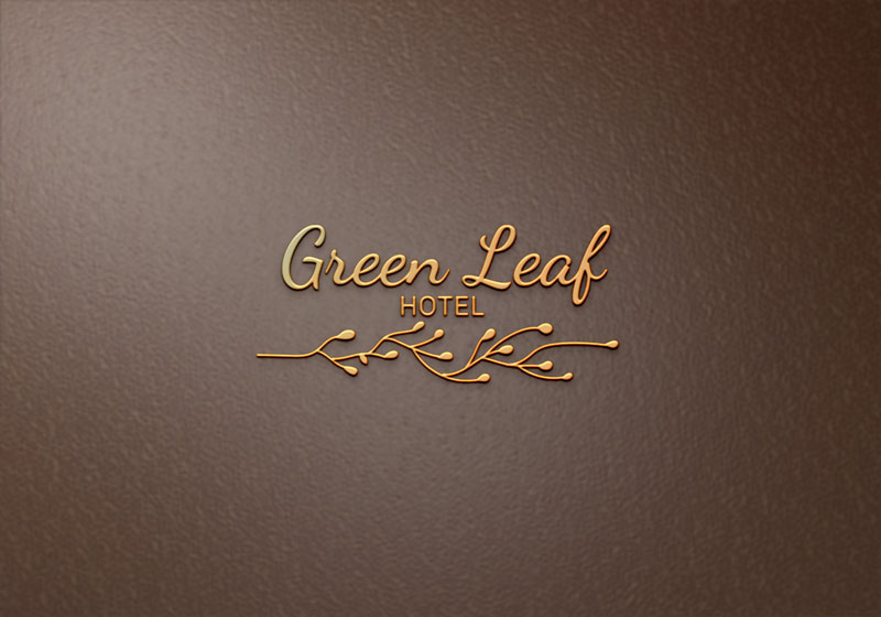 luxury gold logo mockup leather