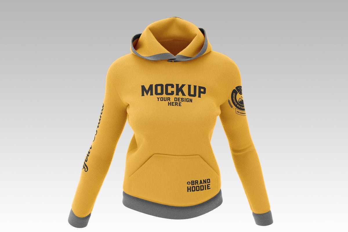 Female Sweatshirt Hoodie Mockup 5088026
