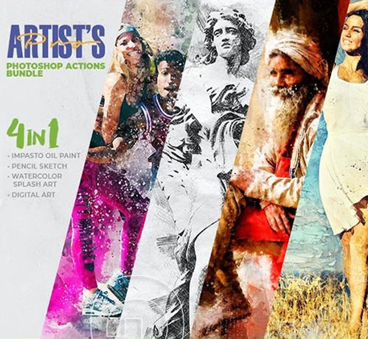 4-in-1 Artist's Pro Photoshop Action Bundle 27554501