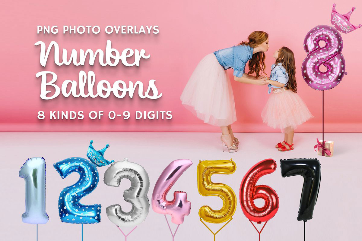 80 Number Balloons Photo Overlays 5224487