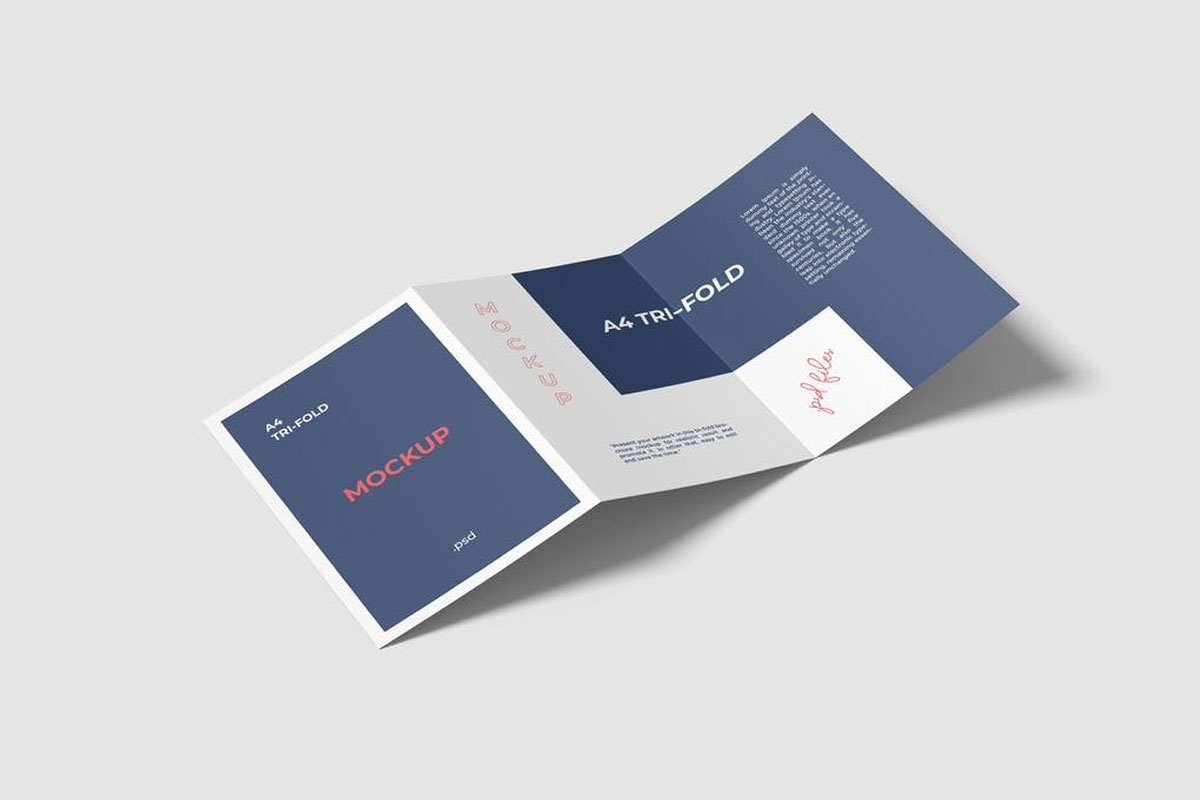 A4 Trifold Brochure Mockup