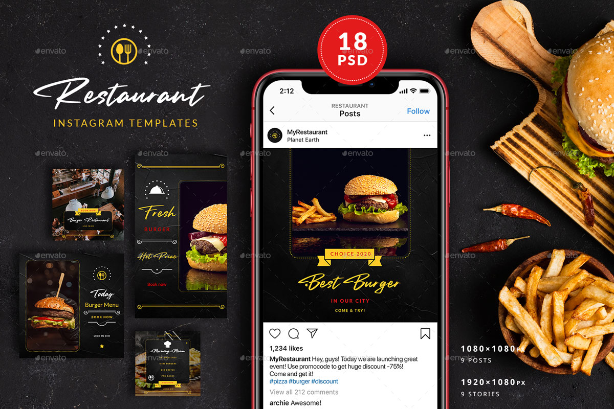 Burger Restaurant Instagram Posts&Stories 26312636
