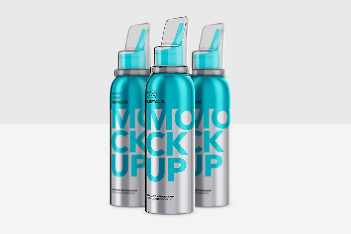 Nasal Spray Metallic Bottle - Mockup 4809990