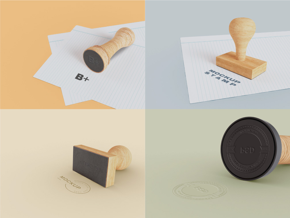 Rubber Stamp Logo Mockup