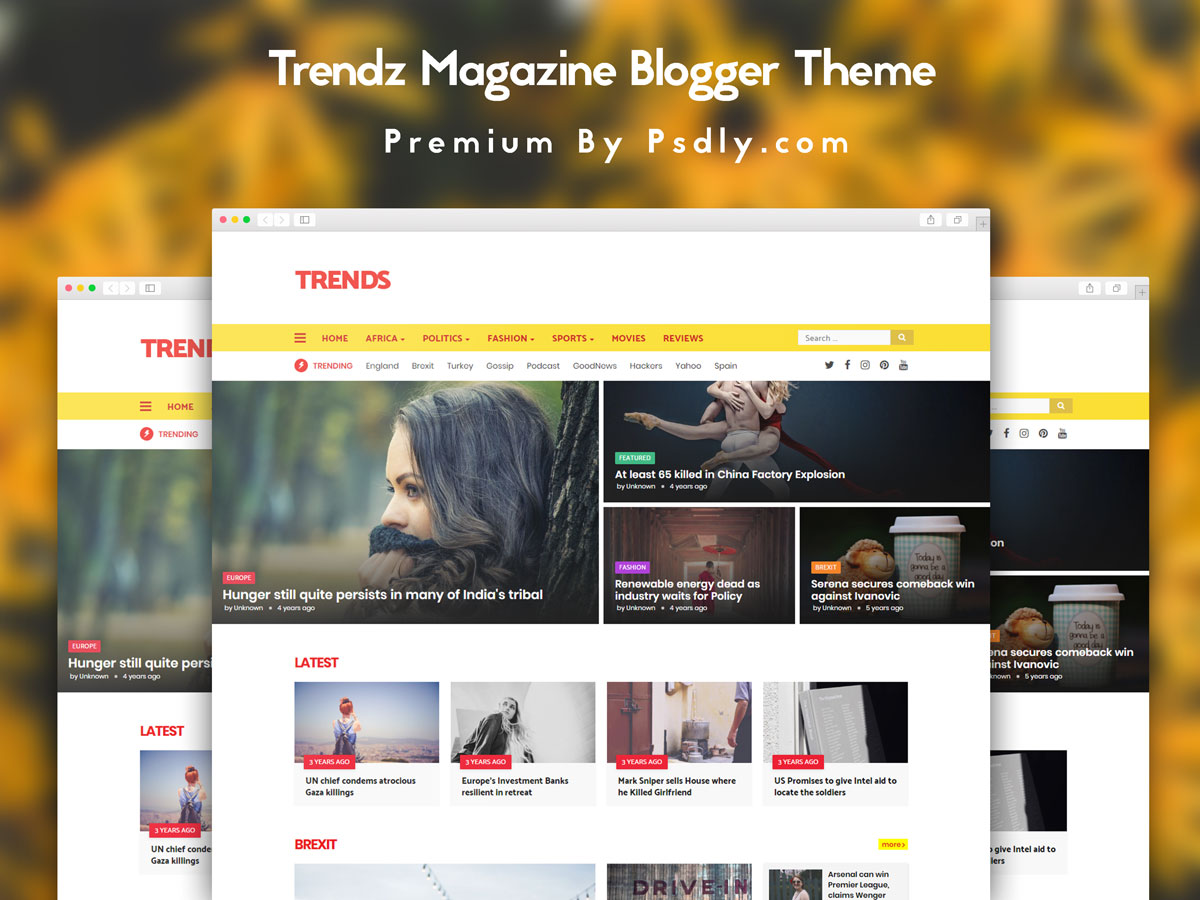 Trends - News/Magazine Responsive Blogger Template