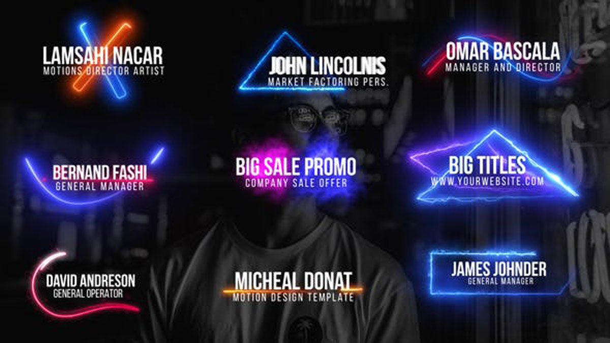 Videohive Neon Lower Thirds 27773767