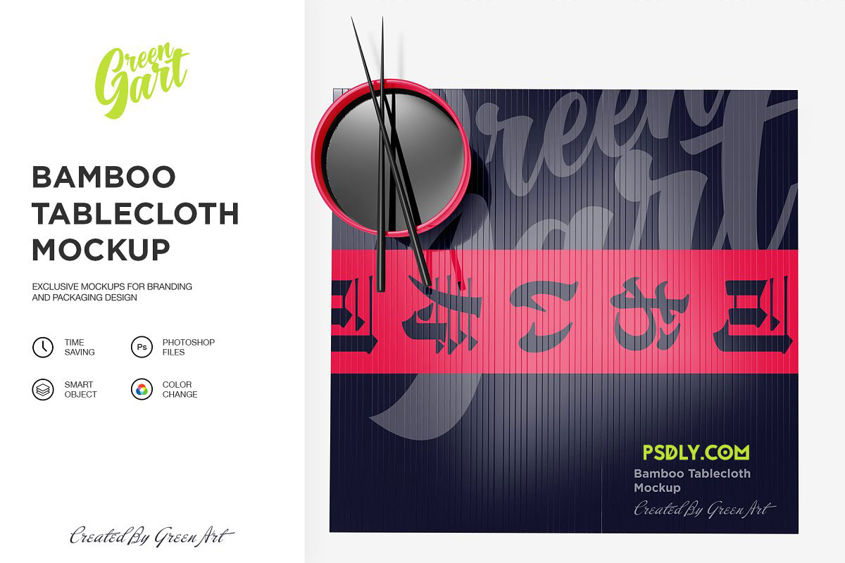 Bamboo Tablecloth Mockup - Top View 2331533