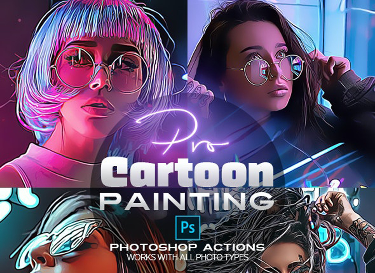 PRO Cartoon Painting Photoshop Action 26592570