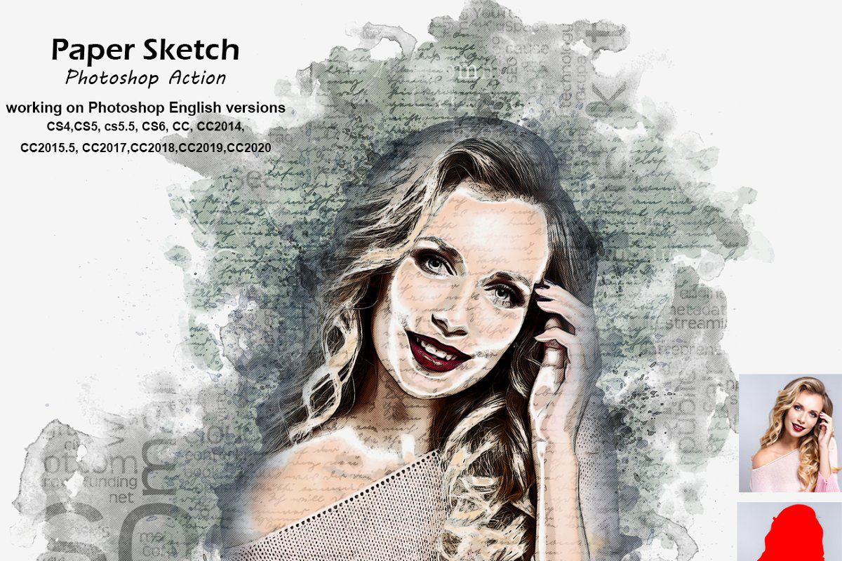 Paper Sketch Photoshop Action 5253996