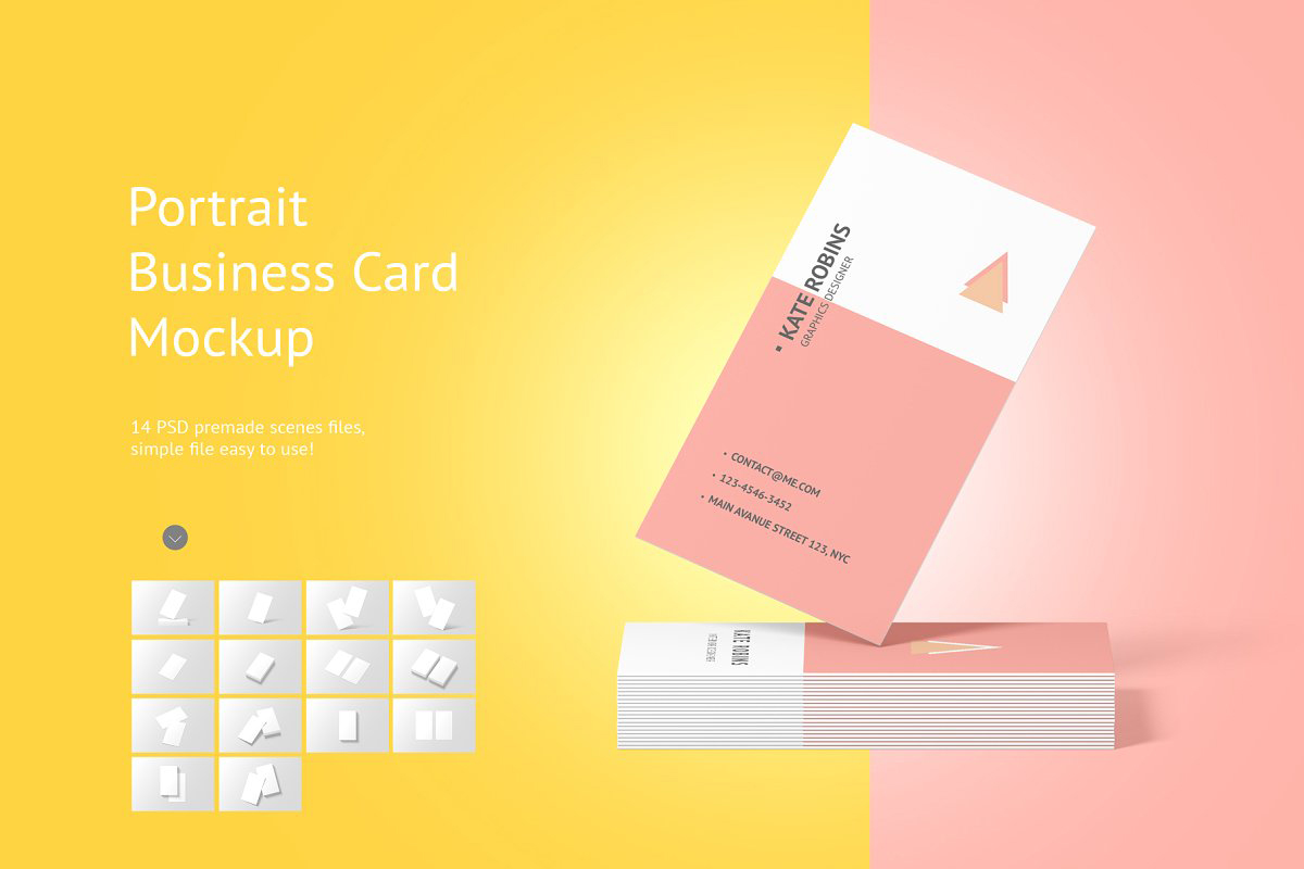 Portrait Business Card Mockup 4573982