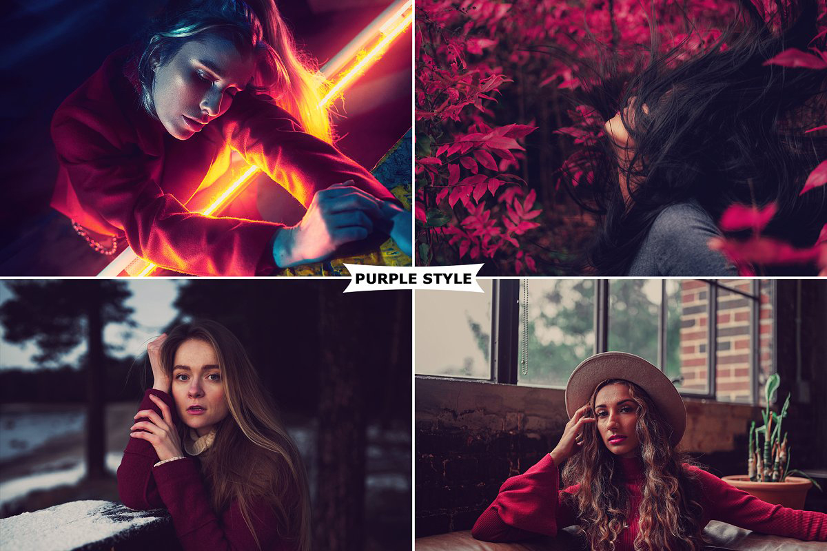 Purple Style Photoshop Action 4980961