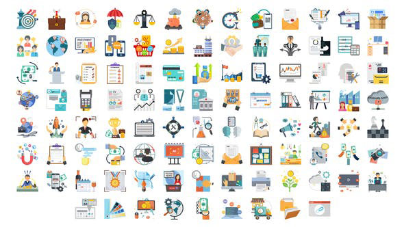 Videohive 100 Business and Startup Icons 28281466
