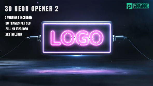 Videohive 3D Neon Opener 2 26056305