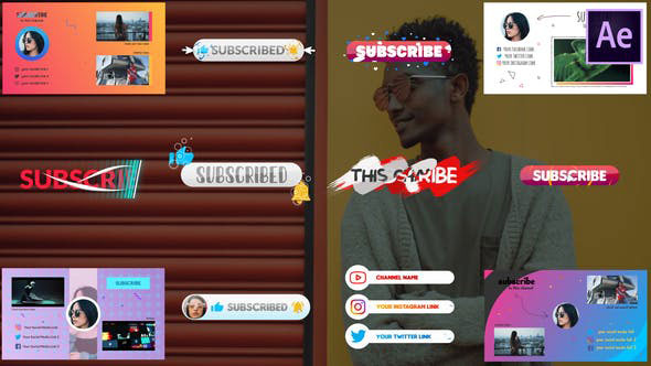 Videohive Gradient Subscribers And Endscreens | After Effects 28285238