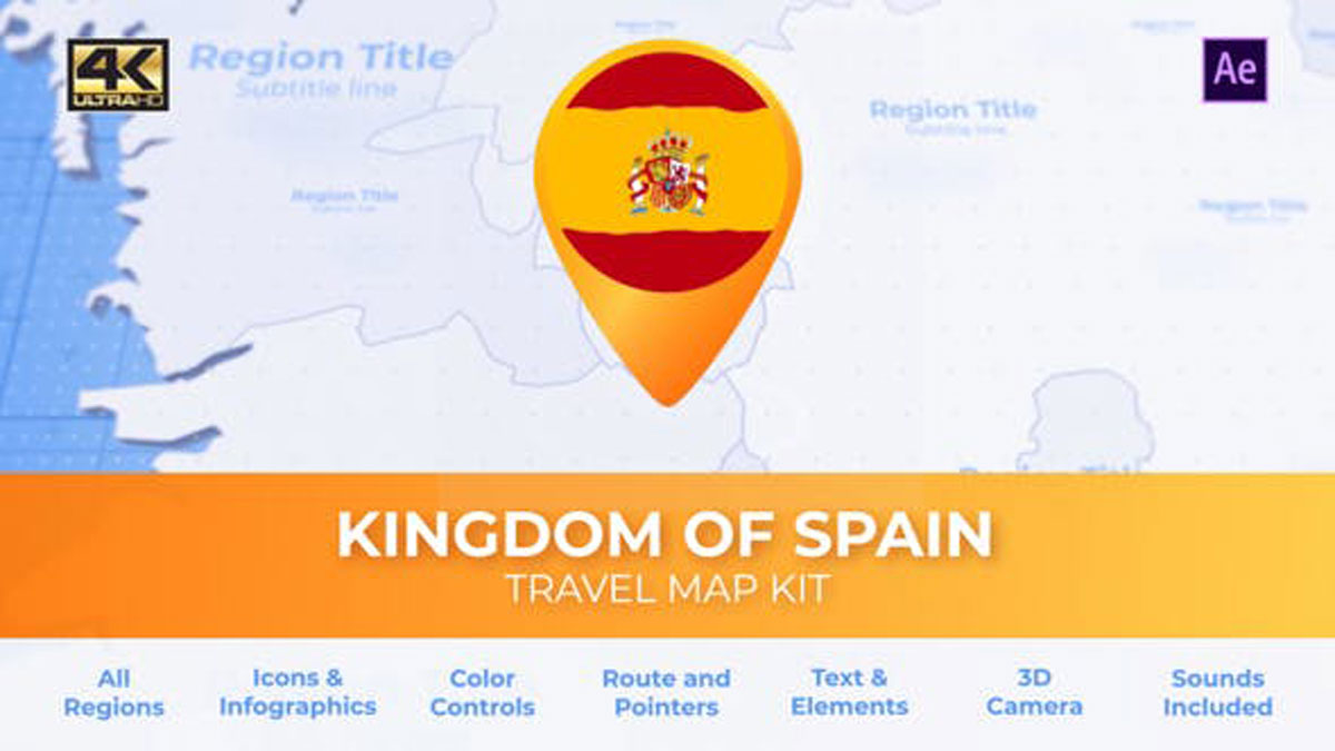 Videohive-Spain-Map-Kingdom-of-Spain-Travel-Map-28020244