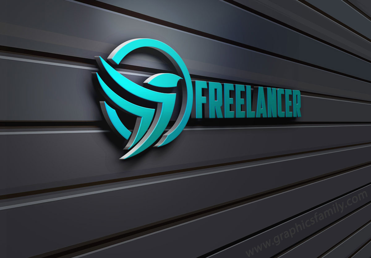 Free 3D Wall Logo Mock-Up Vol2