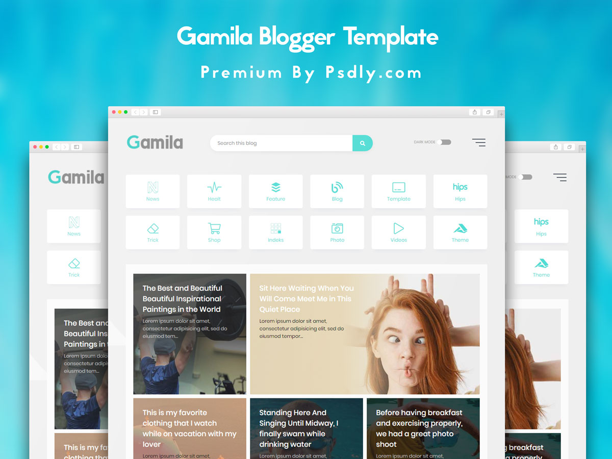 Gamila Blogger Template Premium Free