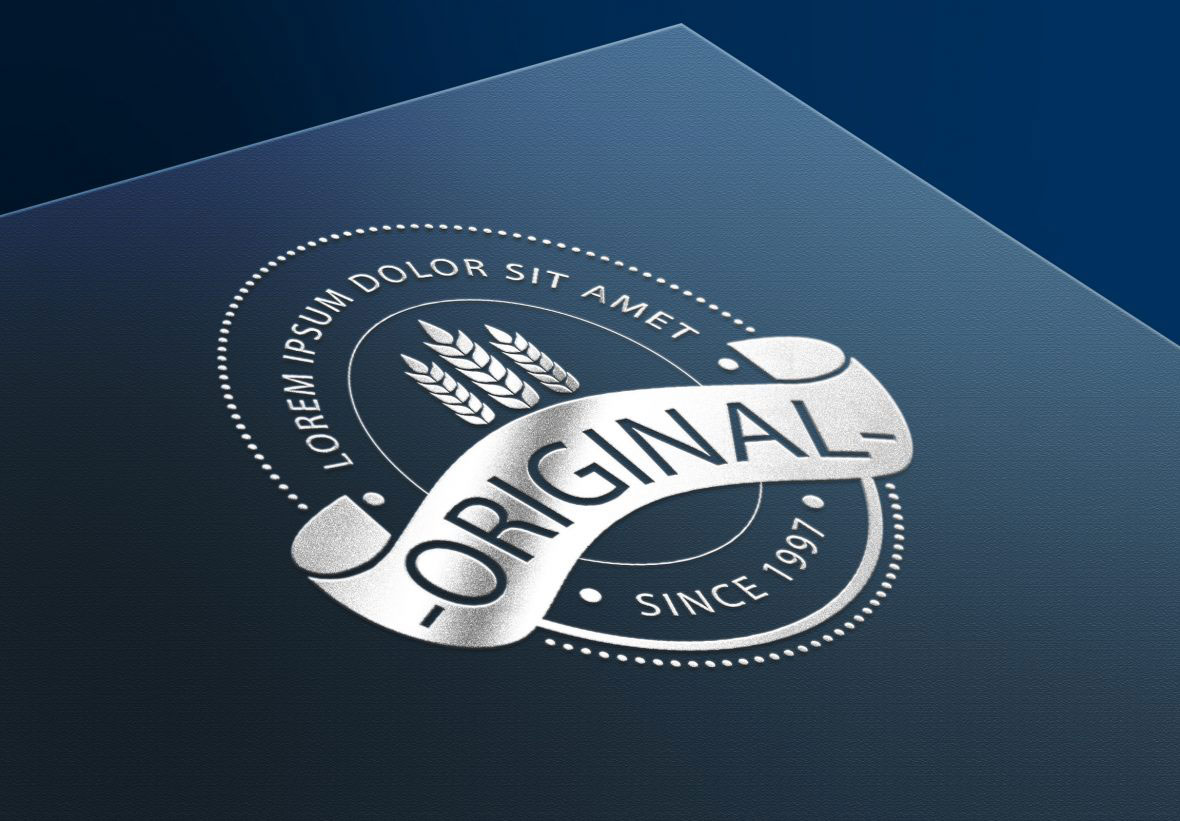 Glossy Silver PSD Logo Mockup Free