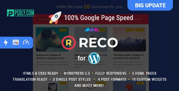 ThemeForest Reco v4.5.5 Minimal Theme for Freebies 22300581