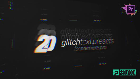 Videohive 20 Glitch Text Presets Pack For Premiere Pro MOGRT 26974957