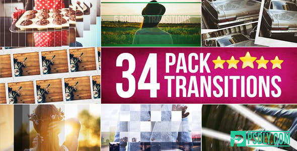 Videohive 34 Transitions Pack 14637222