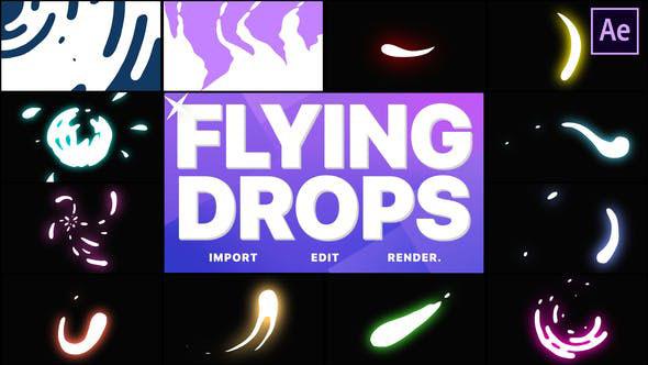 Videohive Flying Drops After Effects 28538139