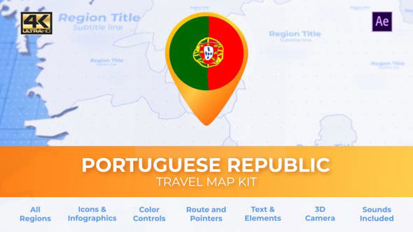 Videohive Portugal Map Portuguese Republic Travel Map 28341634
