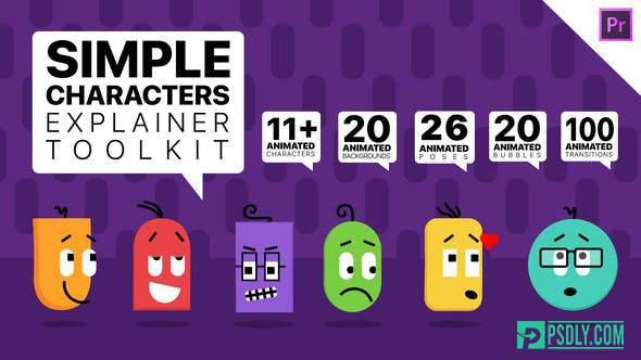 Videohive Simple Characters Explainer Toolkit Essential Graphics Mogrts 26277134