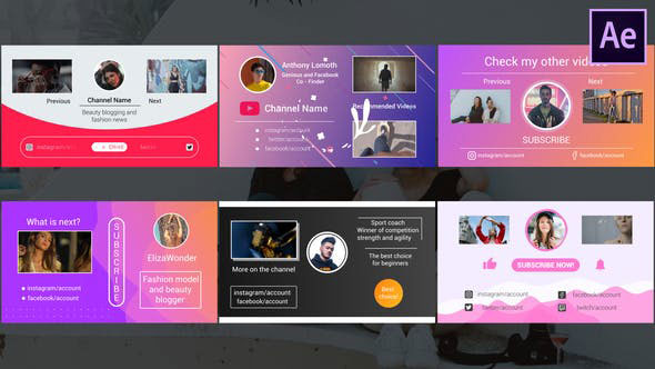 Videohive YouTube End Screens After Effects 28643129