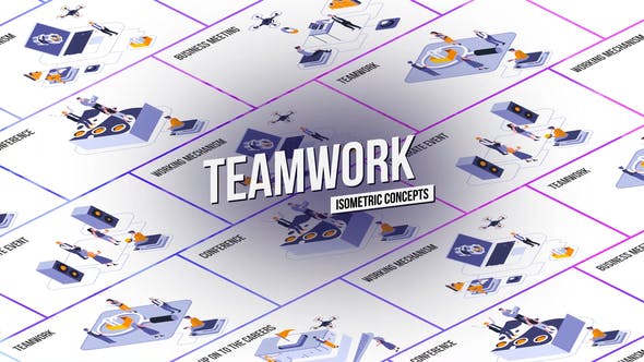 Videohive Teamwork Isometric Concept 28986962
