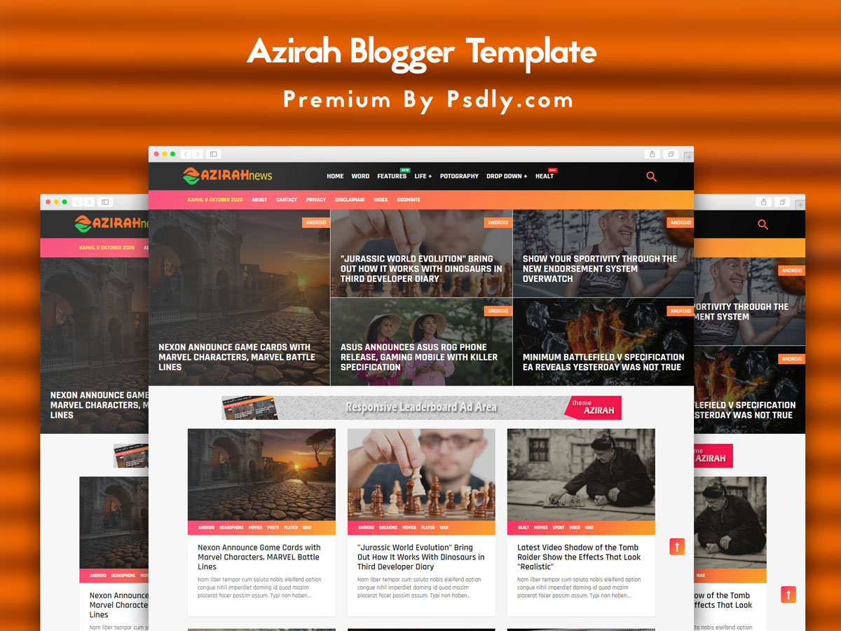 Azirah Blogger Template