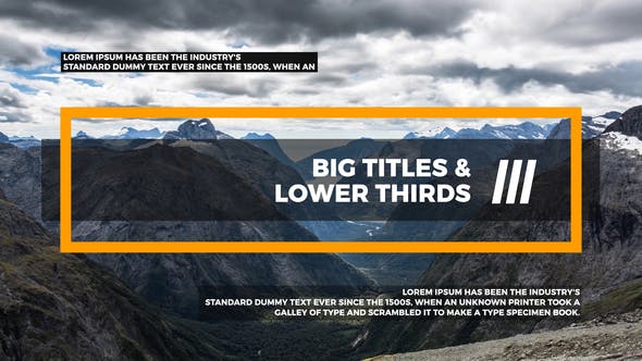 Videohive Big Titles & Lower Thirds III 22107887