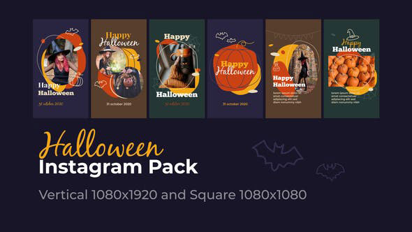 Videohive Halloween Instagram Vertical and Square 28749751