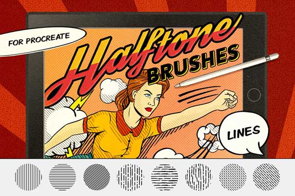 Vintage Comics Line Procreate Brushes