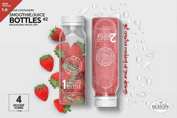 Clear Juice Smoothie Bottle Mockup 5580128