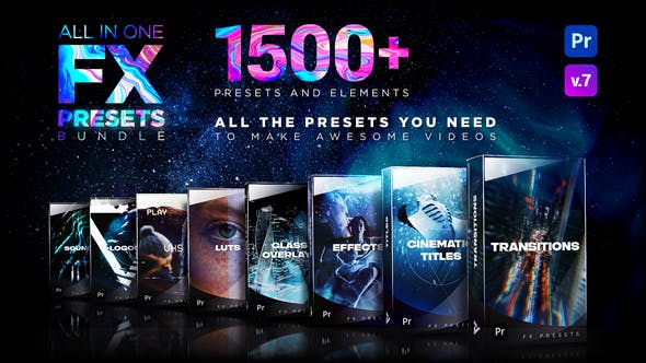 Videohive Presets Pack For Premiere Pro: Effects, Transitions, Titles, Luts, Duotones, Sounds V7