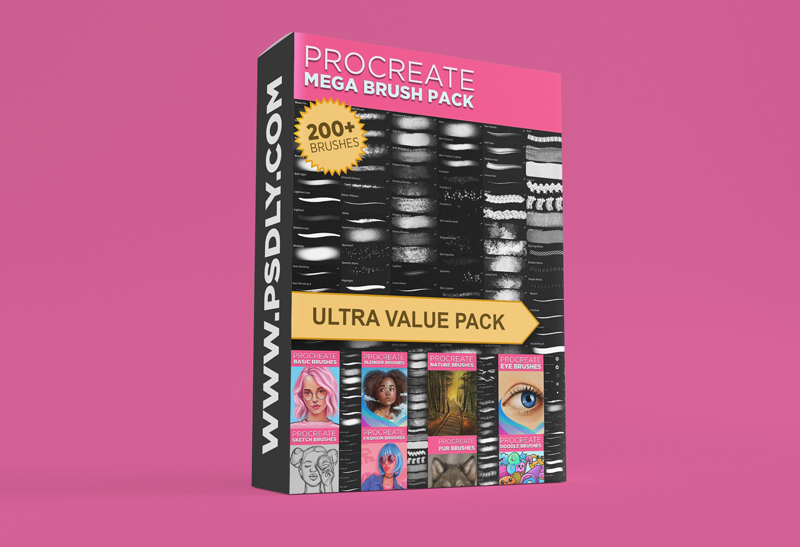 PROCREATE – Mega Brush Pack – 200+ brushes for painting in Procreate