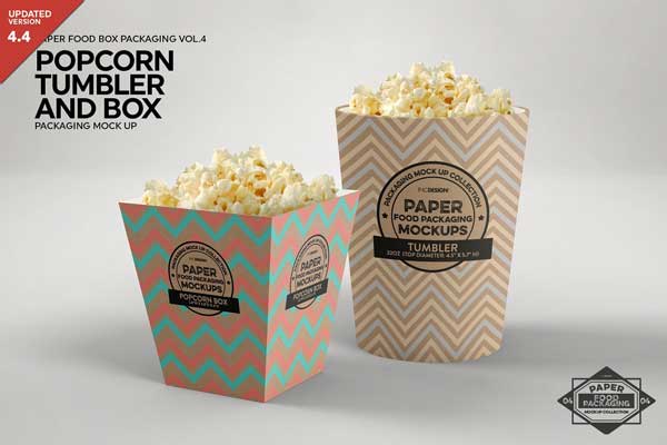 Popcorn Containers Packaging Mockup 2478300