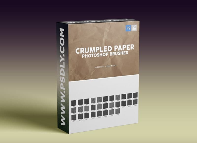 30 Crumpled Paper Photoshop Stamp Brushes